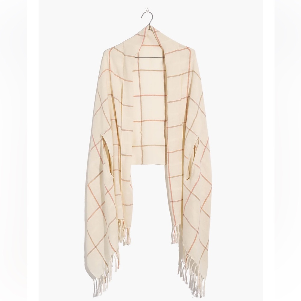 NWT Madewell Cape Scarf in Rainbow Windowpane